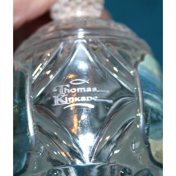 2018 Thomas Kinkade Crystal Christmas Ornament Silent Night Holiday Decor Collet - Picture 6 of 6